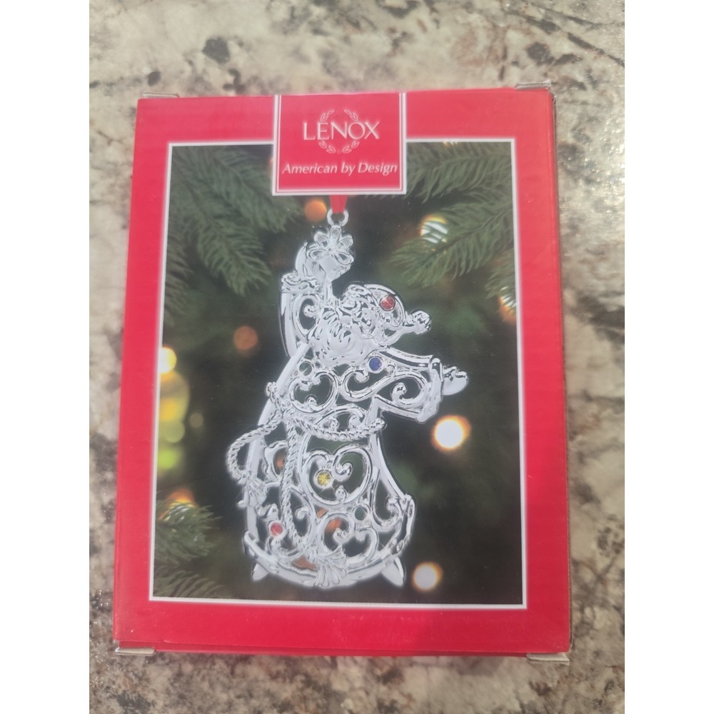 Lenox Sparkle and Scroll Multi Color Santa Claus Holiday Christmas Ornament NIB
